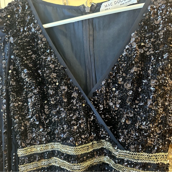 (238) ❤️ BNWT MAC DUGGAL
Sequined V Neck Bishop Sleeve Dress DRESS # 93593 - Picture 7 of 10